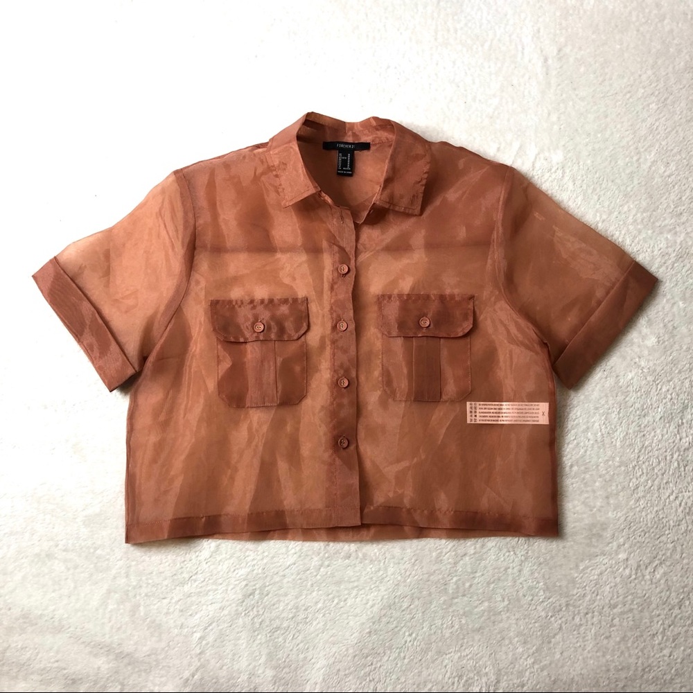 Forever 21 | Cropped Organza Shirt